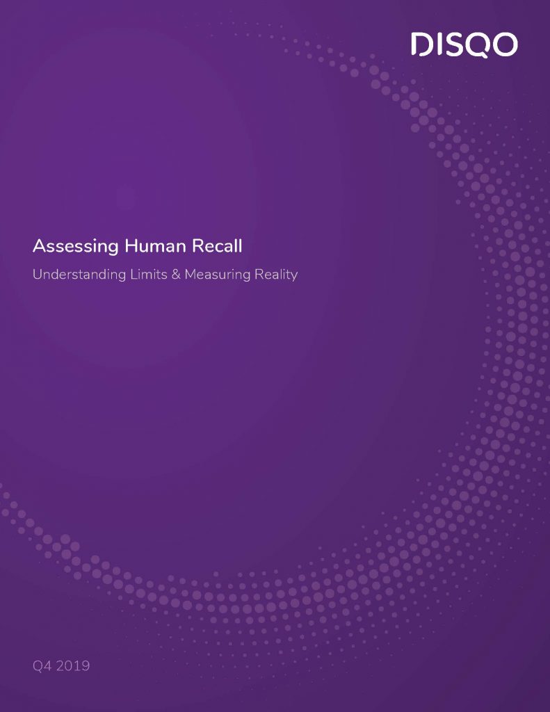 DISQO_Assessing-Human-Recall_Q4-2019_Page_01 Assessing Human Recall: Understanding Limits & Measuring Reality
