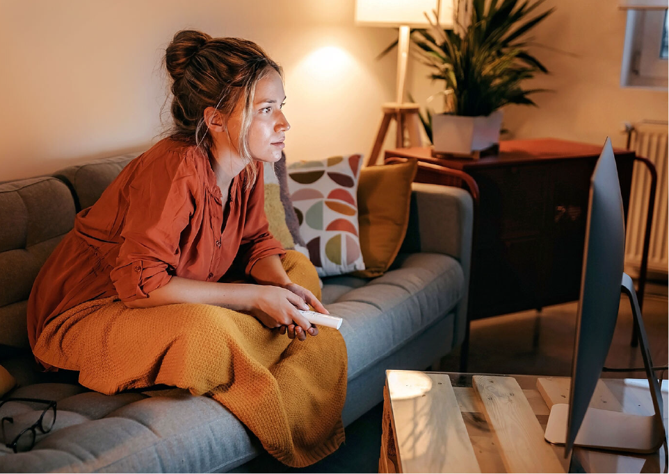 Woman watching TV
