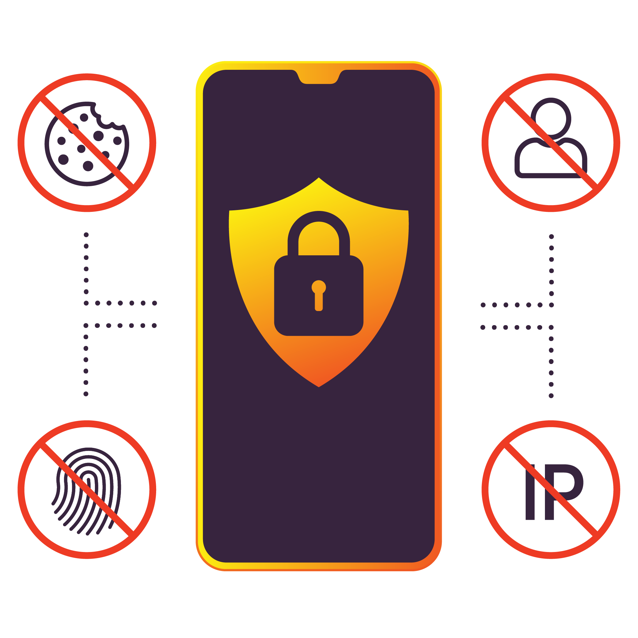 phone icon showing data privacy