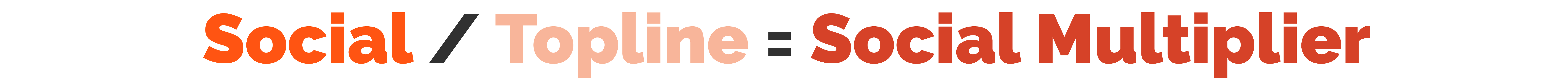 Image of text saying "social /topline = social multiplier
