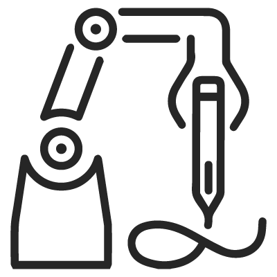 Image of an icon of a robot arm drawing.