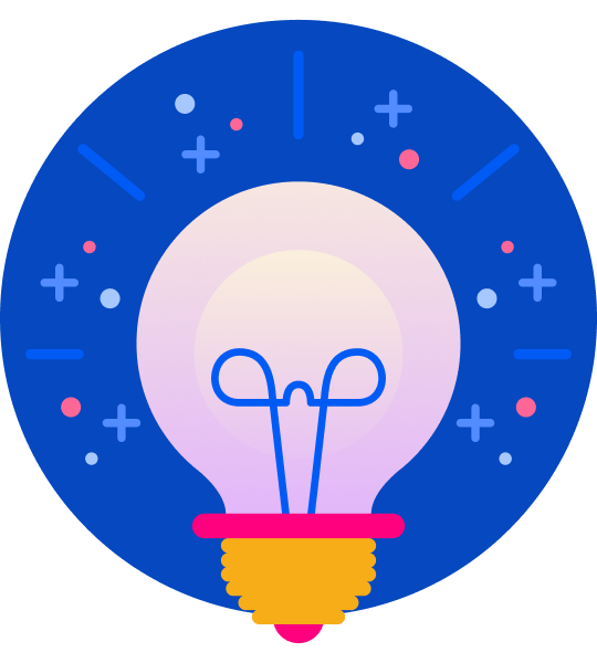 Graphical image of lightbulb representing concept testing.