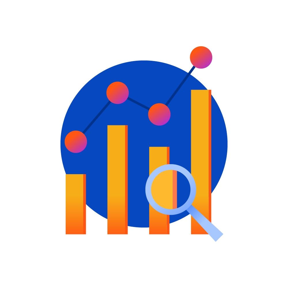 researchers chart and plot points illustration