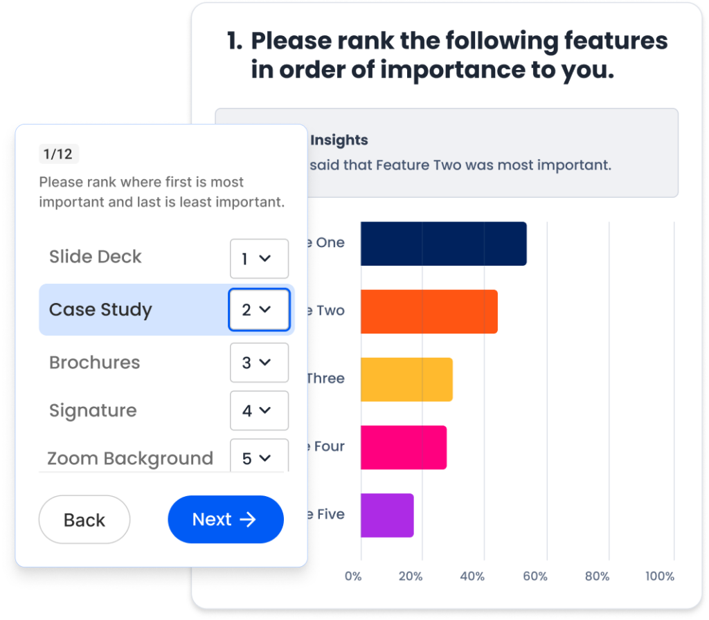 Comparison testing product illustration question and results