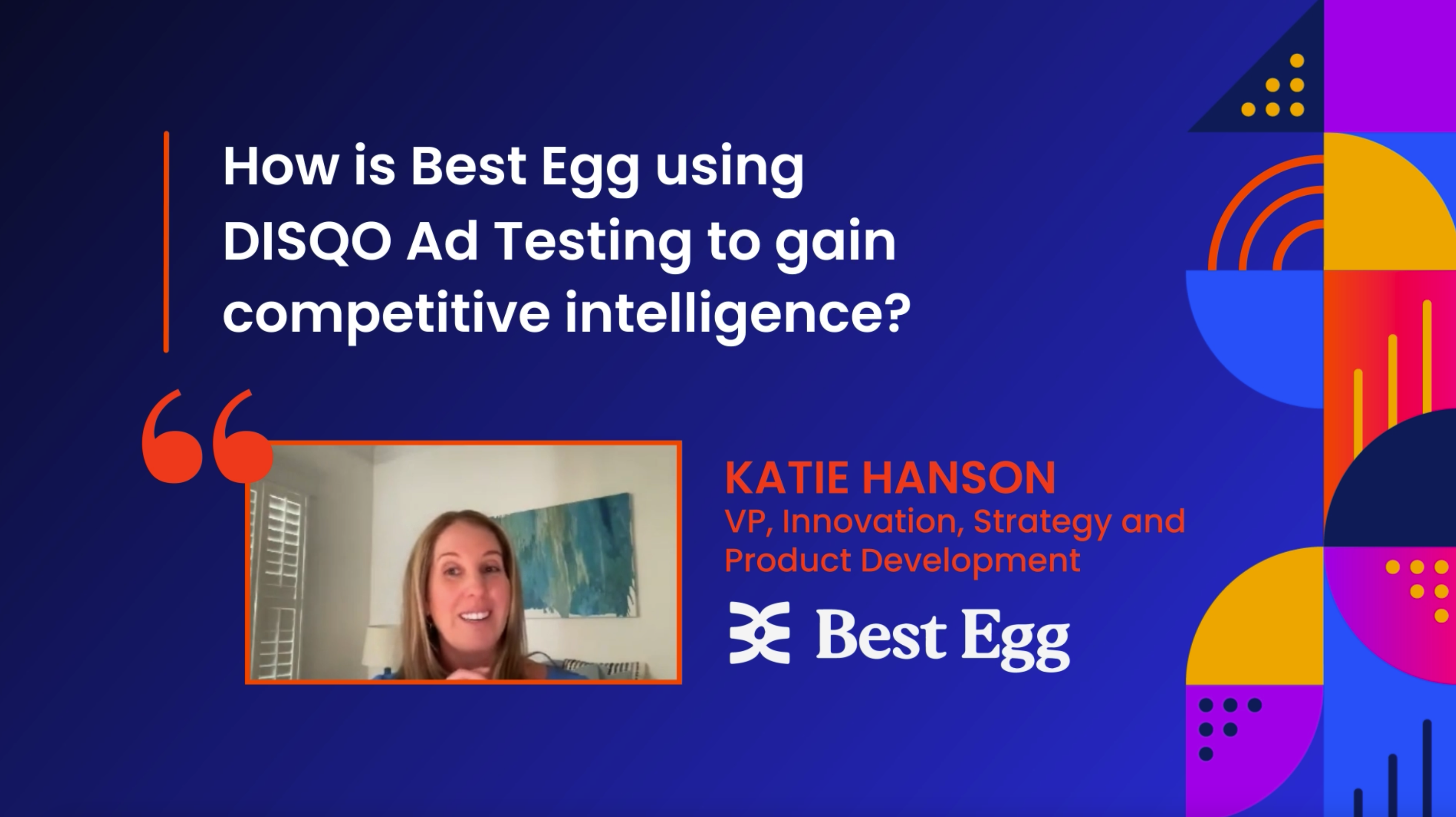 Image of a still from the Best Egg client video with Katie Hanson.