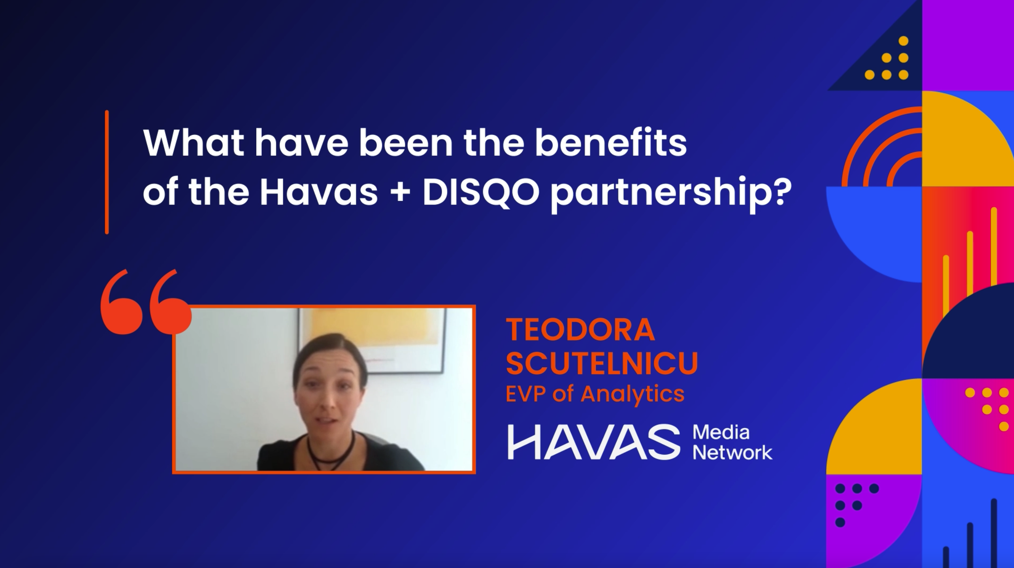 Image of a still from the Havas Media Network client video with Teodora Scutelnicu.