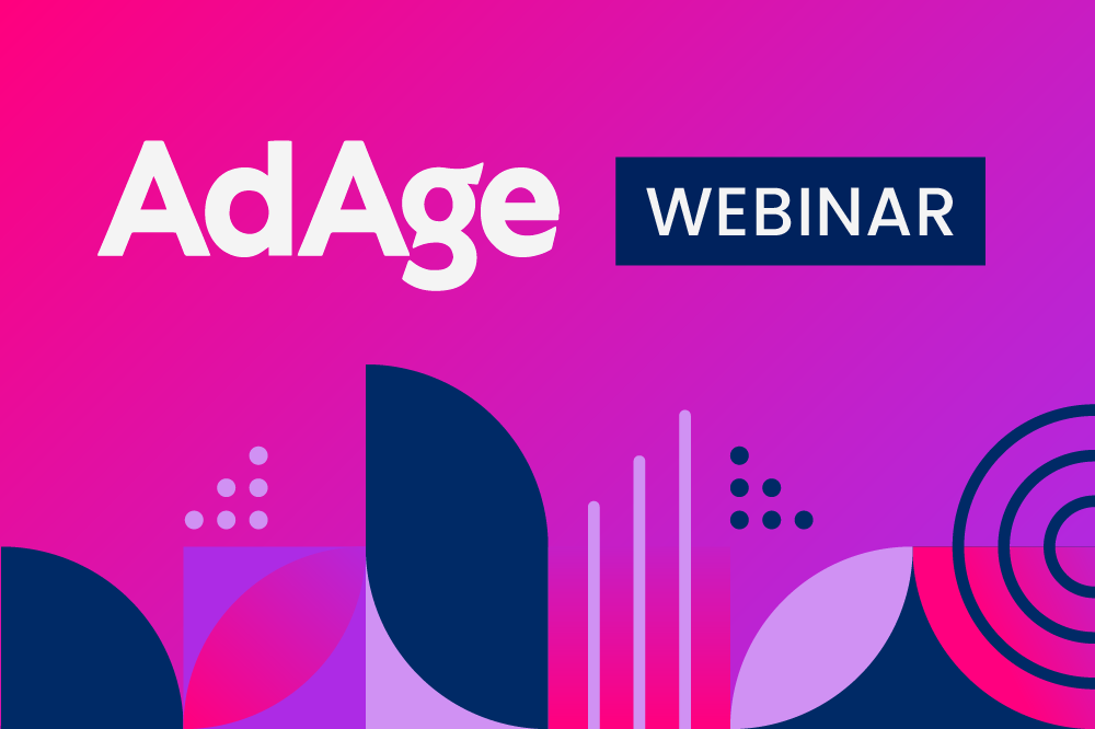 Image of pink and blue illustrations that represent data for our AdAge Webinar about Premium Video Advertising.